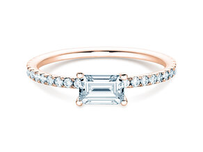 Verlovingsring Emerald-Cut in roségoud