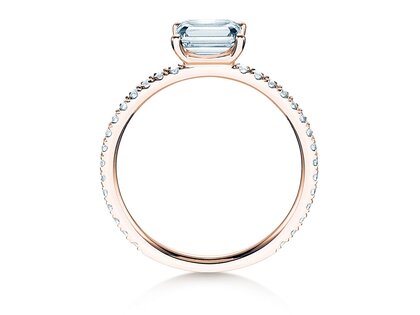 Verlovingsring Emerald-Cut in roségoud
