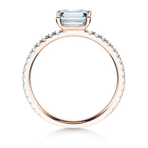 Verlovingsring Emerald-Cut in roségoud