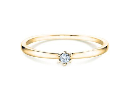 Verlovingsring Classic Petite in 14K geelgoud met diamant 0,07ct G/SI