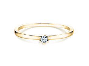 Verlovingsring Classic Petite in 14K geelgoud met diamant 0,07ct G/SI