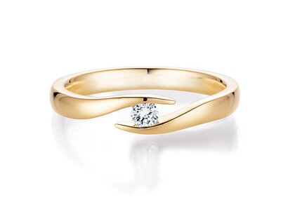 Verlovingsring Twist in 14K geelgoud met diamant 0,20ct H/SI