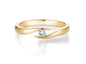 Verlovingsring Twist in 14K geelgoud met diamant 0,20ct H/SI