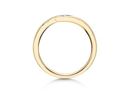 Verlovingsring Twist in 14K geelgoud met diamant 0,20ct H/SI
