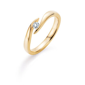 Verlovingsring Twist in 14K geelgoud met diamant 0,20ct H/SI