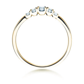 Verlovingsring 5 Diamonds in 14K geelgoud met diamanten 0,15ct G/SI