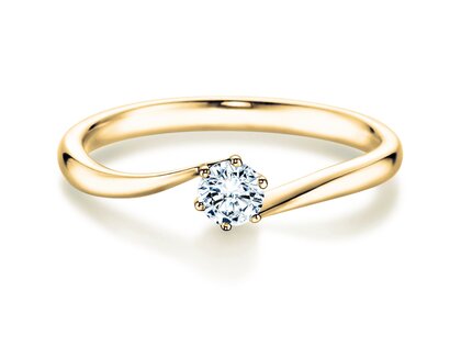 Verlovingsring Devotion in 14K geelgoud met Lab-grown diamant 0,25ct E/VS