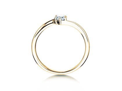 Verlovingsring Devotion in 14K geelgoud met Lab-grown diamant 0,25ct E/VS