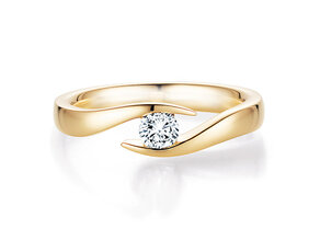 Verlovingsring Twist in 9K geelgoud met diamant 0,30ct H/SI