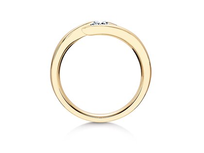 Verlovingsring Twist in 9K geelgoud met diamant 0,30ct H/SI