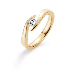 Verlovingsring Twist in 9K geelgoud met diamant 0,30ct H/SI