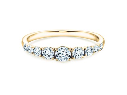 Verlovingsring 9 Diamonds in 14K geelgoud met diamanten 0,43ct G/SI