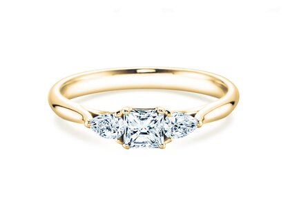 Verlovingsring Vivid Asscher in 14K geelgoud met diamanten 0,53ct G/SI