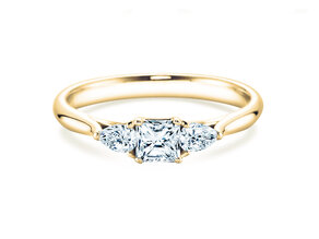 Verlovingsring Vivid Asscher in 14K geelgoud met diamanten 0,53ct G/SI