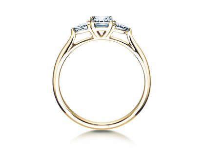 Verlovingsring Vivid Asscher in 14K geelgoud met diamanten 0,53ct G/SI