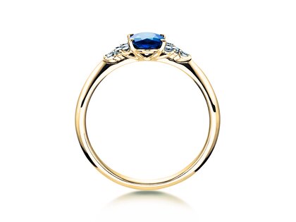 Verlovingsring Vivid in 14K geelgoud met saffier 1,00ct en diamanten 0,12ct