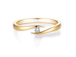 Verlovingsring Twist in 14K geelgoud met diamant 0,05ct H/SI