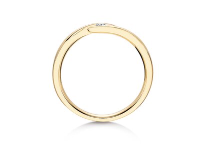 Verlovingsring Twist in 14K geelgoud met diamant 0,05ct H/SI