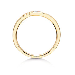 Verlovingsring Twist in 14K geelgoud met diamant 0,05ct H/SI
