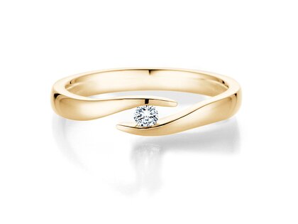 Verlovingsring Twist in 14K geelgoud met diamant 0,07ct H/SI