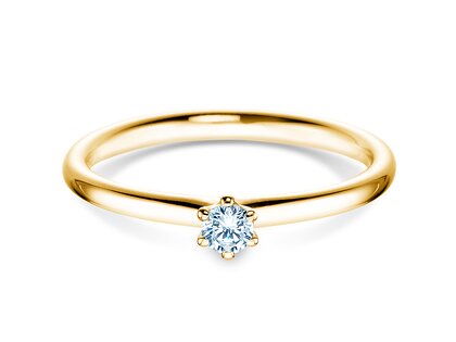 Verlovingsring Classic 6 in 18K geelgoud met diamant 0,10ct H/SI