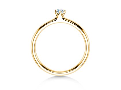 Verlovingsring Classic 6 in 18K geelgoud met diamant 0,10ct H/SI