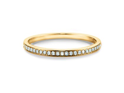 Verlovingsring Alliance-/Eternityring in 18K geelgoud met diamanten 0,125ct G/SI