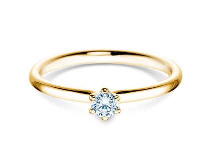 Verlovingsring Classic 6 in 14K geelgoud met diamant 0,15ct H/SI