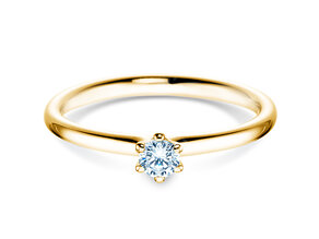 Verlovingsring Classic 6 in 14K geelgoud met diamant 0,15ct H/SI