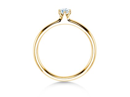 Verlovingsring Classic 6 in 14K geelgoud met diamant 0,15ct H/SI