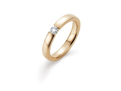 Verlovingsring Infinity in 14K geelgoud met diamant 0,15ct H/SI