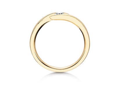 Verlovingsring Twist in 9K geelgoud met diamant 0,15ct G/SI