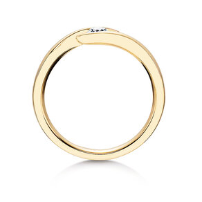 Verlovingsring Twist in 9K geelgoud met diamant 0,15ct G/SI