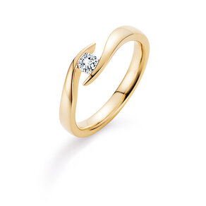 Verlovingsring Twist in 9K geelgoud met diamant 0,15ct G/SI