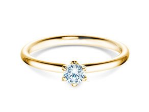 Verlovingsring Classic 6 in 9K geelgoud met diamant 0,20ct H/SI