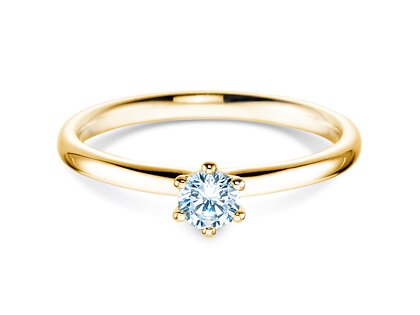 Verlovingsring Classic 6 in 18K geelgoud met diamant 0,25ct D/IF
