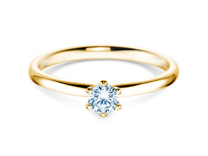 Verlovingsring Classic 6 in 18K geelgoud met diamant 0,25ct D/IF
