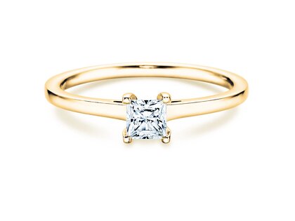 Verlovingsring Princess in 14K geelgoud met diamant 0,25ct G/SI