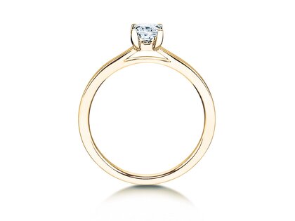 Verlovingsring Princess in 14K geelgoud met diamant 0,25ct G/SI