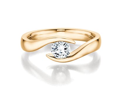 Verlovingsring Twist in 18K geelgoud met diamant 0,40ct H/SI