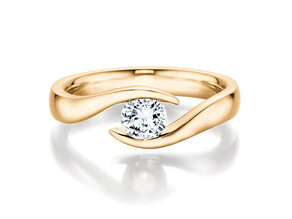 Verlovingsring Twist in 18K geelgoud met diamant 0,40ct H/SI