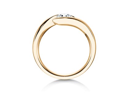 Verlovingsring Twist in 18K geelgoud met diamant 0,40ct H/SI