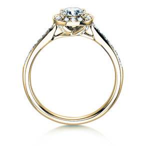 Verlovingsring Halo Classic in 18K geelgoud met diamanten 0,78ct G/SI