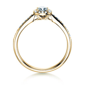 Verlovingsring Halo Petite in 18K geelgoud met diamanten 0,50ct G/SI