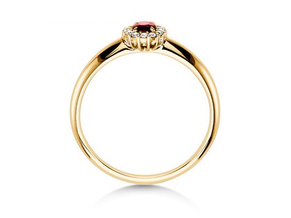 Verlovingsring Jolie in 18K geelgoud met robijn 0,25ct en diamanten 0,06ct