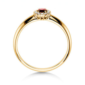 Verlovingsring Jolie in 18K geelgoud met robijn 0,25ct en diamanten 0,06ct