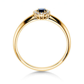 Verlovingsring Jolie in 14K geelgoud met saffier 0,25ct en diamanten 0,06ct