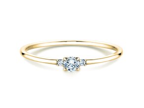 Verlovingsring  in 14K geelgoud met diamanten 0,10ct G/SI