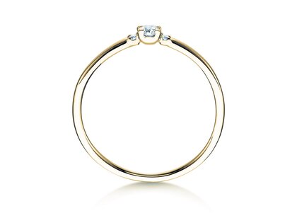 Verlovingsring  in 14K geelgoud met diamanten 0,10ct G/SI