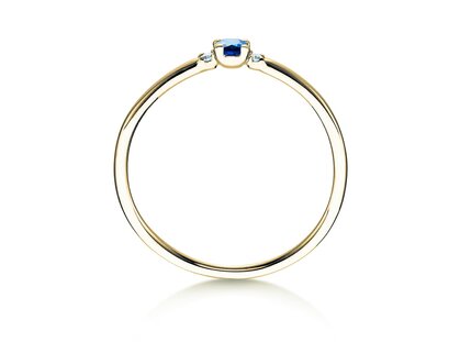 Verlovingsring Vivid Petite in 14K geelgoud met saffier 0,08ct en diamanten 0,02ct